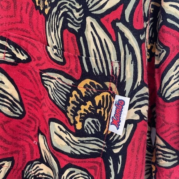 𝅺MAMBO • 90s Loud Shirts Red Hawaiian Floral Shirt - Picture 4 of 9